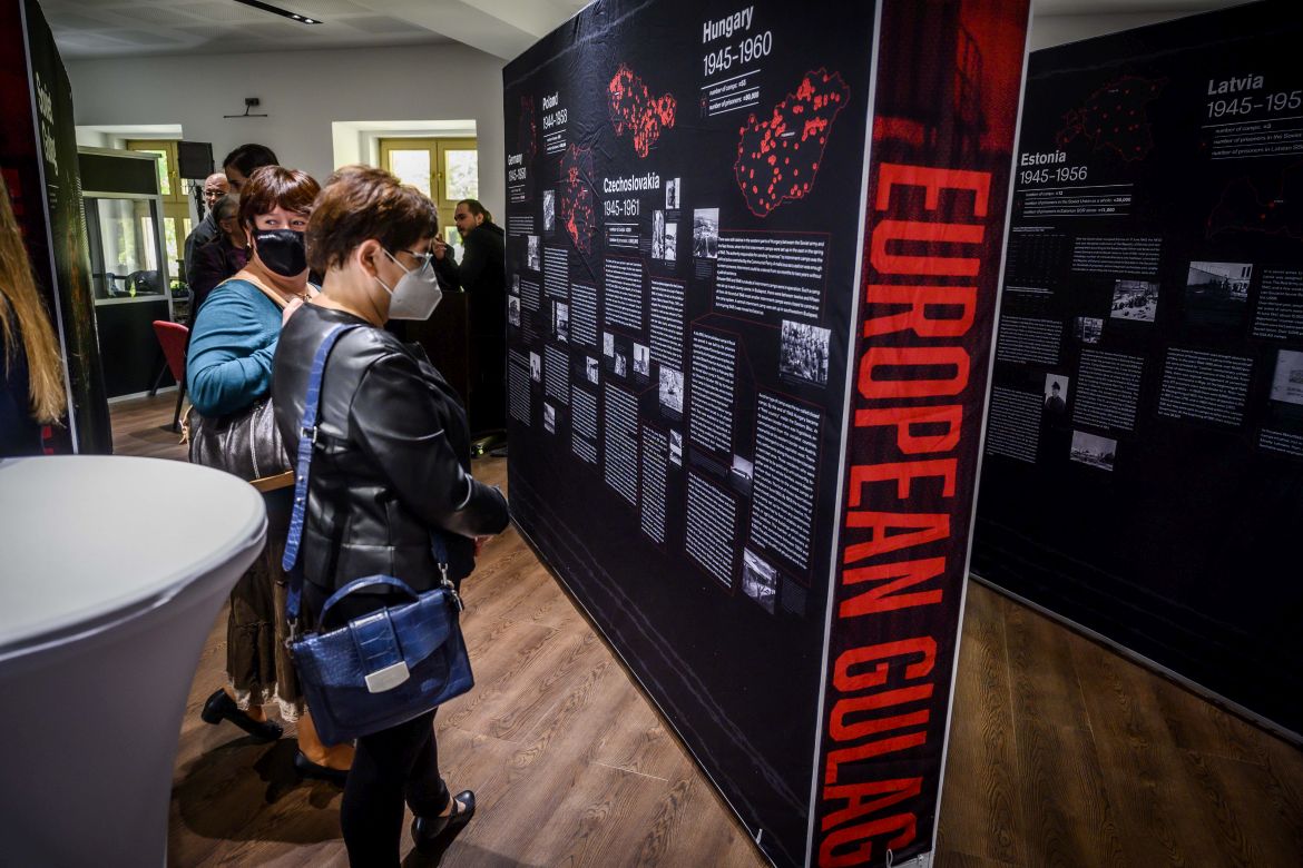 A European Gulag (Európai Gulág) kiállítás egyik tablója. Forrás: Nemzeti Emlékezet Bizottsága