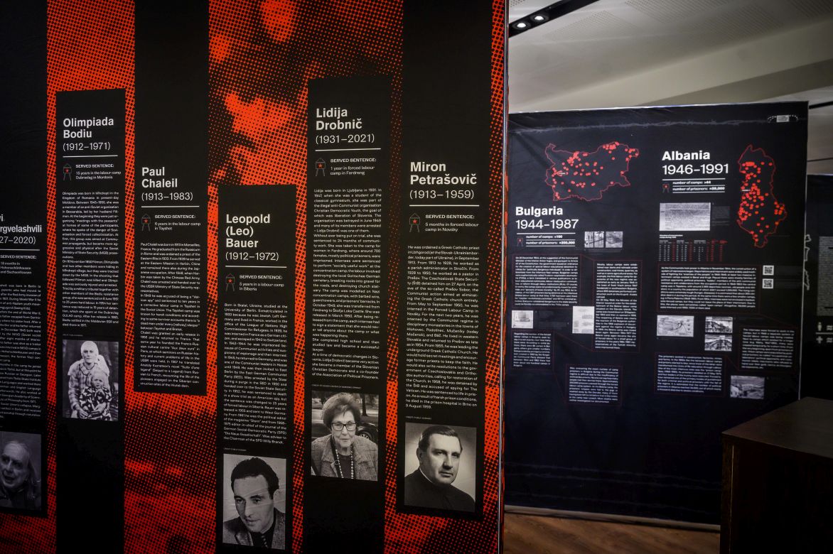 A European Gulag (Európai Gulág) kiállítás egyik tablója. Forrás: Nemzeti Emlékezet Bizottsága