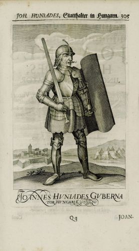 Hunyadi János egy 17. századi ábrázoláson. Forrás: Országos Széchényi Könyvtár, Régi Nyomtatványok Tára