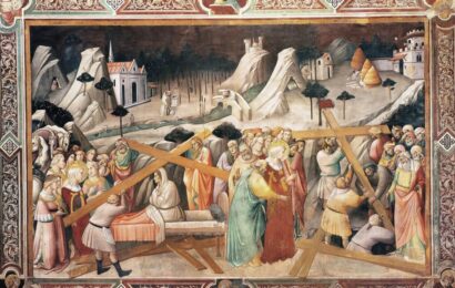 Szent Hel&eacute;na megtal&aacute;lja a Szent Keresztet (Agnolo Gaddi festm&eacute;nye)