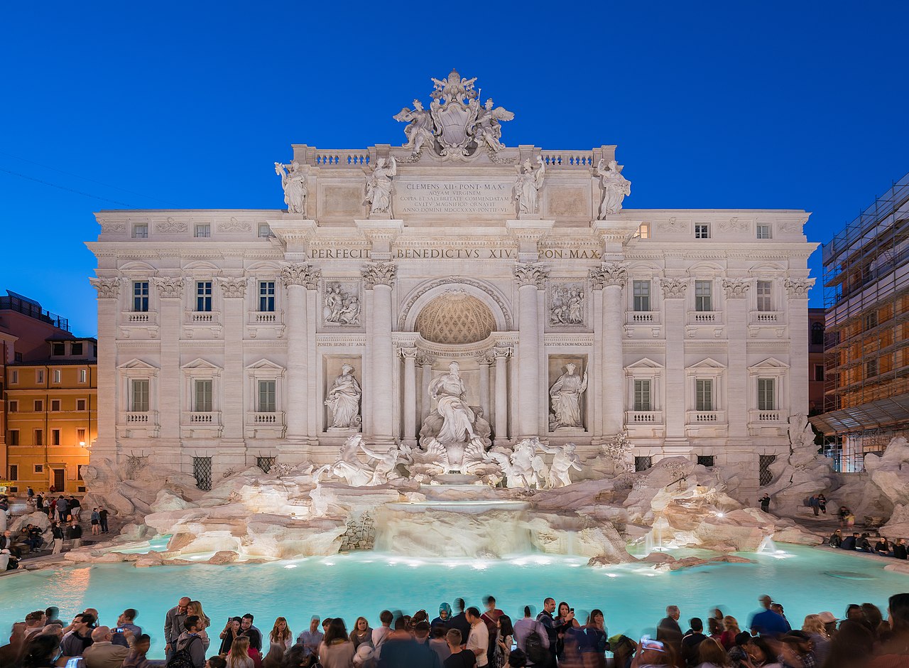 A Fontana di Trevi (Trevi-kút) Rómában (Kép forrása: Wikipedia)