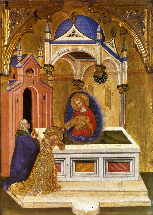 Jacobello del Fiore: Szent Lúcia Szent Ágota sírjánál - Forrás: wikipedia.org