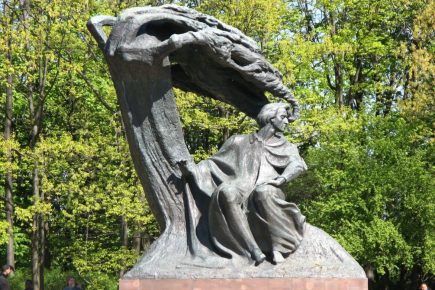 Frédéric Chopin emlékműve Varsóban. Forrás: Wikimedia Commons